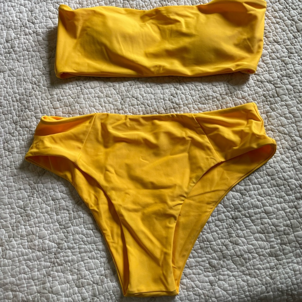 Sechico womens Bandeau high waisted bikini
